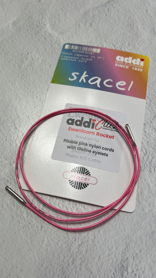 ADDI Click Cords - Ewenicorn Tip Set PINK Cords (For 5" Tip Sets)