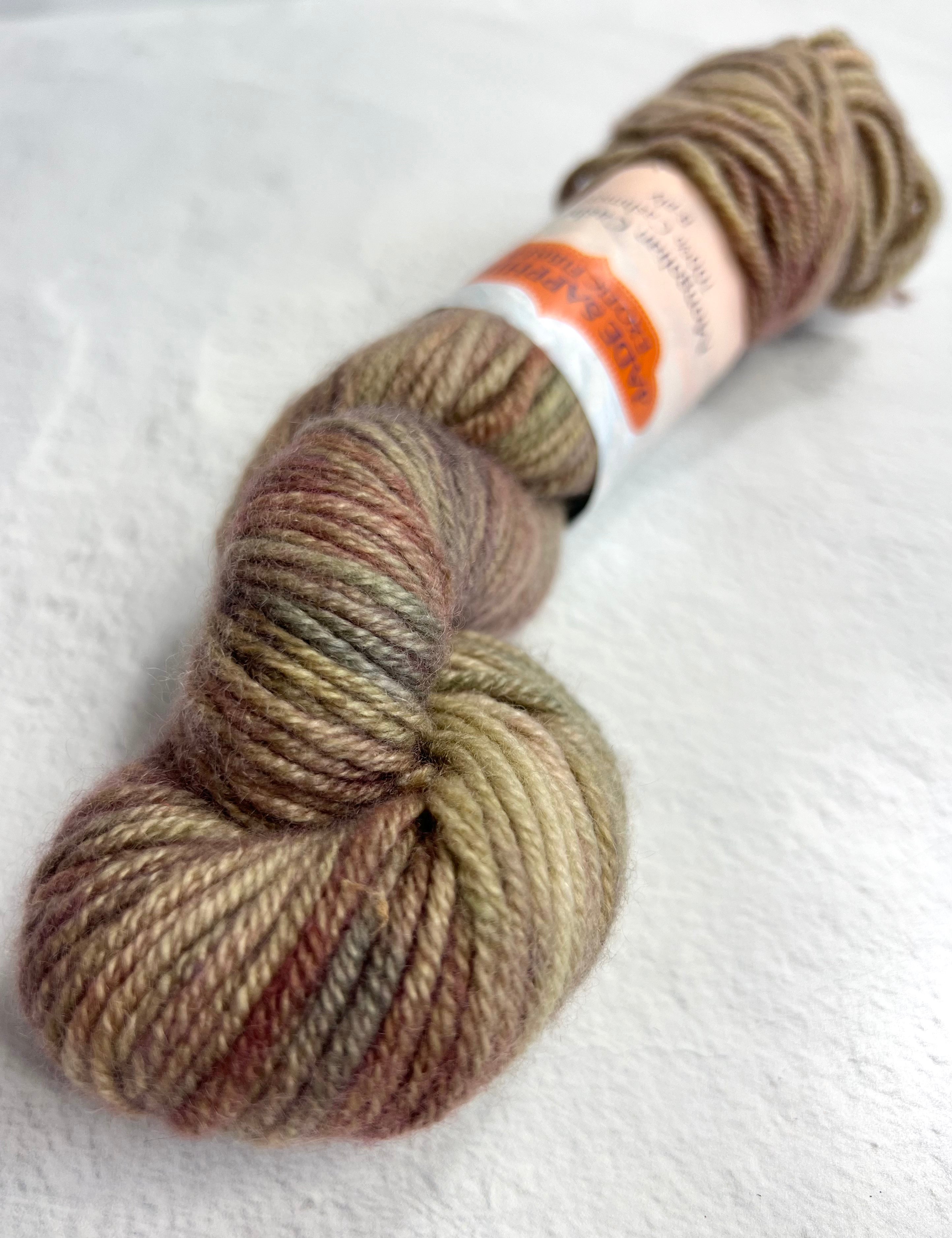 Jade Sapphire 8 Ply Cashmere Yarn in Macchiato color, showcasing soft, luxurious cashmere fibers from Jade Sapphire Cashmere.