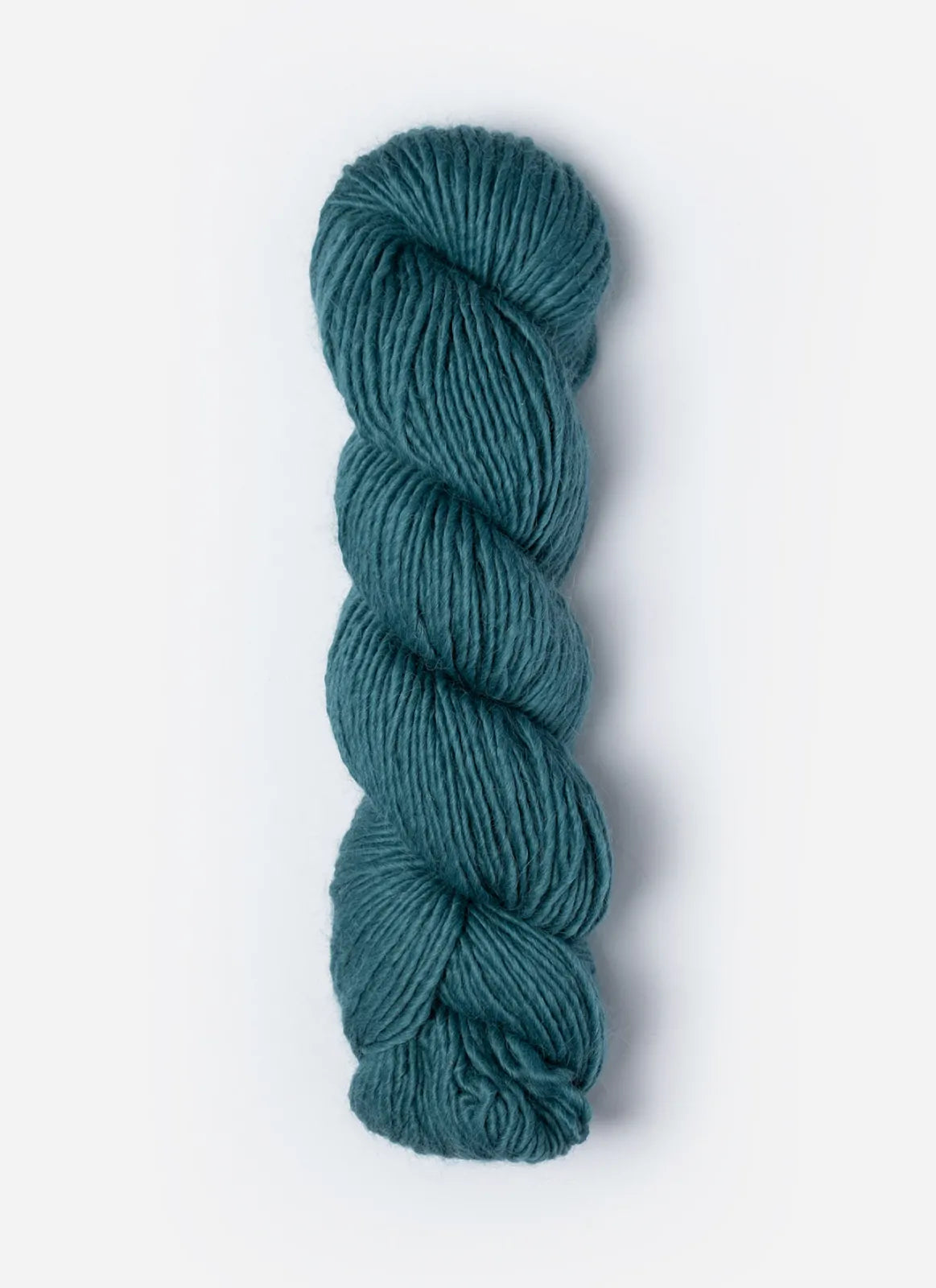 Blue Sky Fibers Suri Merino alpaca and merino yarn in soft blue color, showcasing the smooth, spun fiber strands.