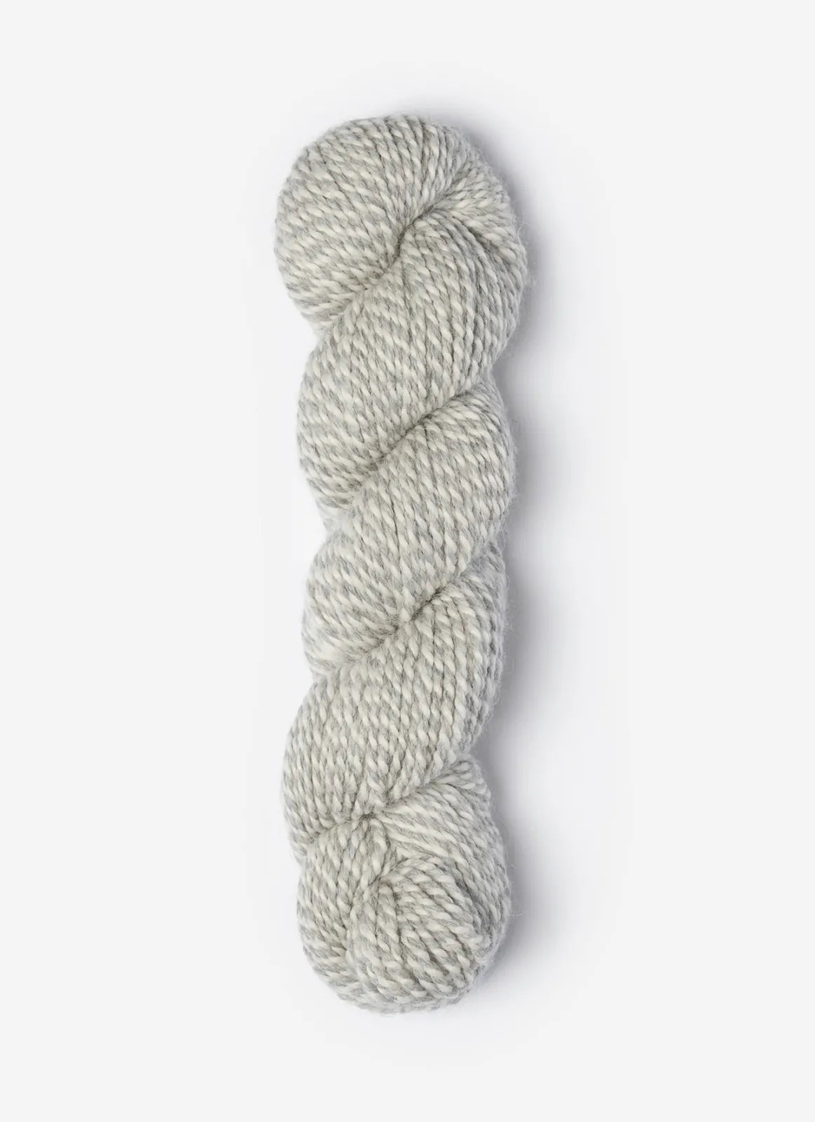 Blue Sky Fibers Baby Alpaca Sport Weight Melange yarn, soft and textured alpaca wool in blue and gray tones.