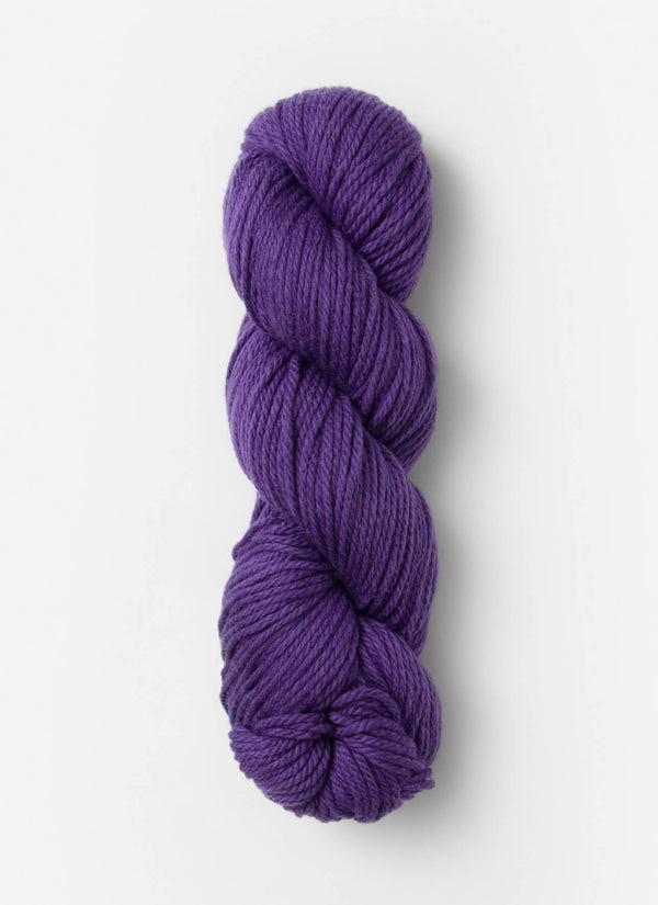 Blue Sky Fibers Sweater Worsted Superwash knitting yarn in soft blue, showcasing its smooth, spun wool and cotton blend texture.