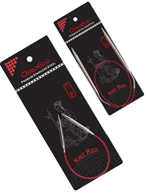 ChiaoGoo KNIT RED Stainless Steel Circular Knitting Needles | 12 Inch