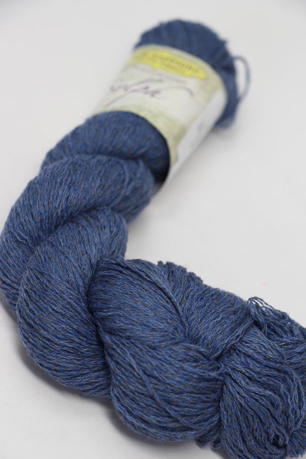 Jade Sapphire Sylph linen and cashmere yarn in jetstream color, showcasing soft, luxurious fibers for knitting or crochet projects.