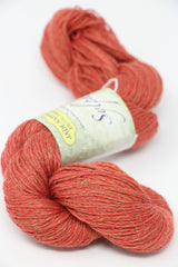 Jade Sapphire Sylph linen and cashmere yarn in soft, natural tones, showcasing the luxurious fiber blend and delicate texture.