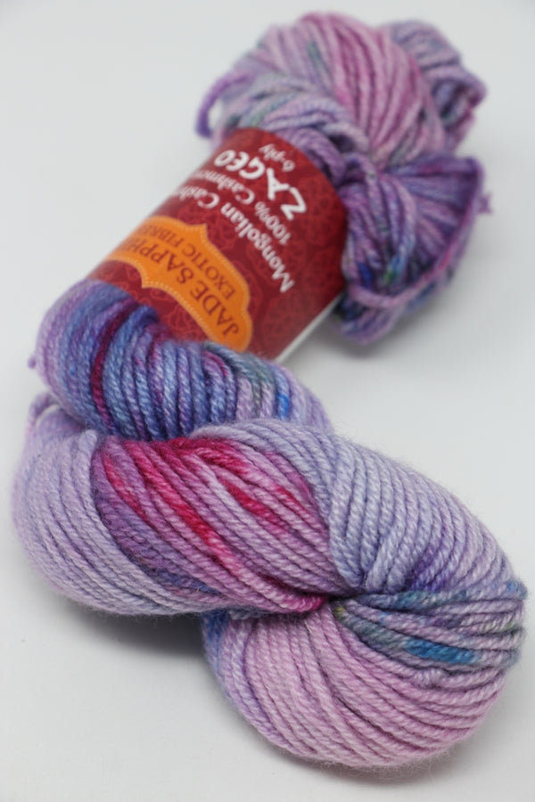 Pink Zageo 6 Ply Cashmere yarn by Jade Sapphire Cashmere, soft and luxurious knitting fiber displayed in the image.