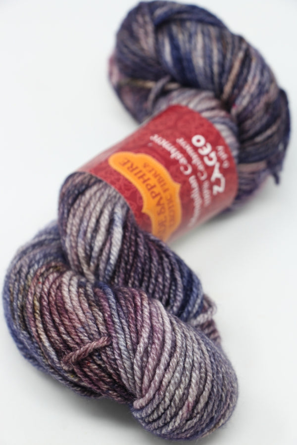 Jade Sapphire Zageo 6 Ply Cashmere Yarn in mountain multicolor, showing soft, luxurious cashmere strands for knitting or crafting.