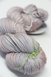 MadelineTosh Vintage Merino Wool Yarn in Calligraphy color, showcasing soft, hand-dyed yarn with rich, variegated tones.