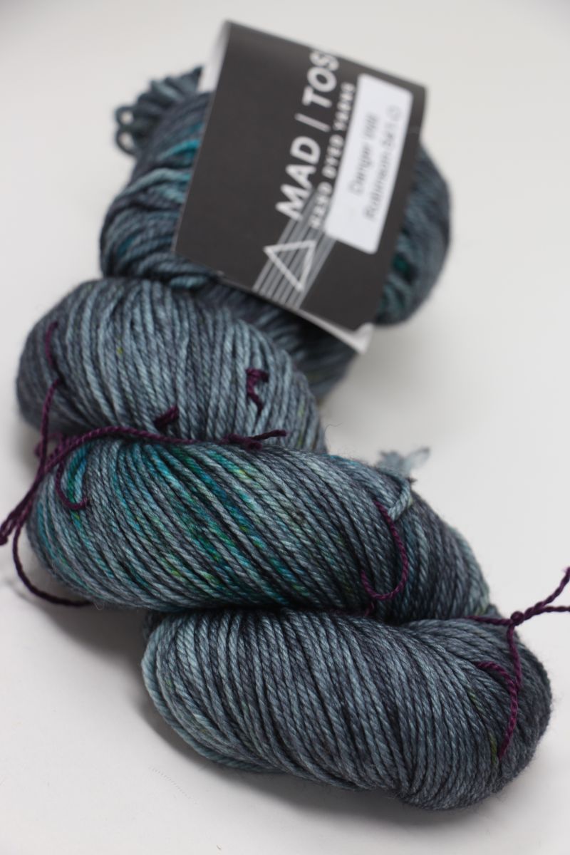 Madelinetosh Tosh DK yarn in Danger Will Robinson colorway, soft and chunky wool for knitting or crochet projects.