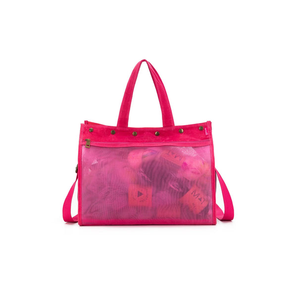 Della Q - Makers Mesh Tote VIVID Rose