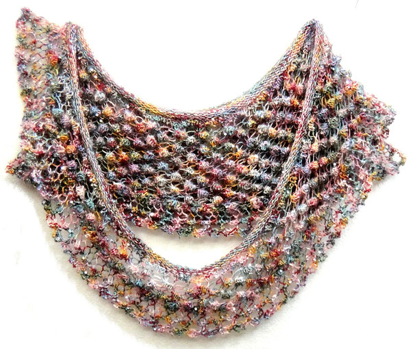 Artyarns - Kit - Raspberry Stitch Mini Shawl - Beaded Mohair with Sequins