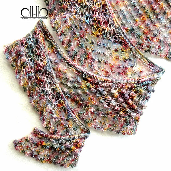 Artyarns - Kit - Raspberry Stitch Mini Shawl - Beaded Mohair with sequins (3 Skeins)