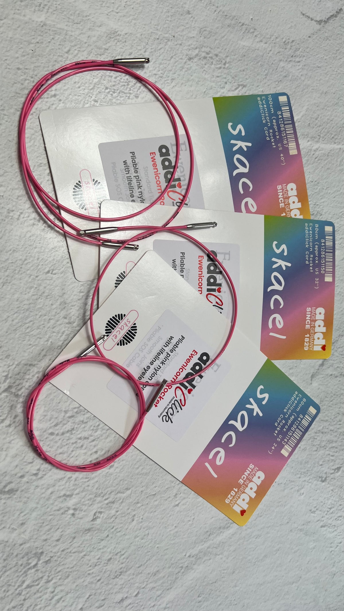 ADDI Click Cords - Ewenicorn Tip Set PINK Cords (For 5" Tip Sets)