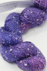 Beaded silk and sequins yarn by Artyarns from the Beaded Silk & Sequins Light series, showcasing shiny beads and delicate silk strands.