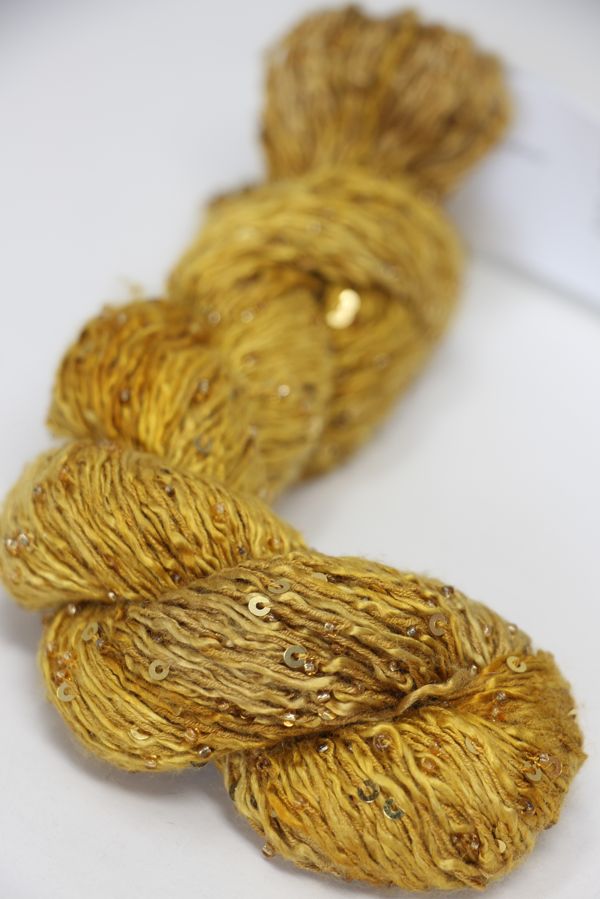 Beaded silk and sequins yarn from Artyarns' Beaded Silk & Sequins Light (H Series) with shimmering beads and delicate texture.