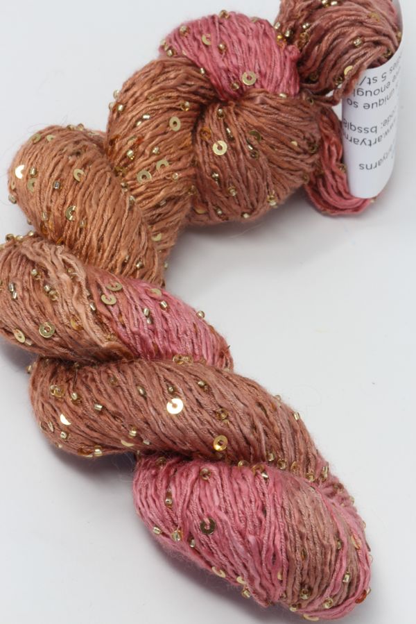Beaded silk and sequins yarn from Artyarns' Beaded Silk & Sequins Light H Series, showing shimmering beads and delicate texture.