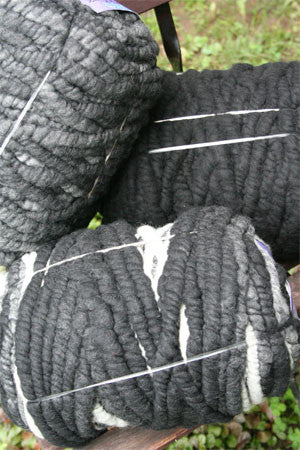 Gray Bagsmith Merino Wool Bumps, soft textured wool product with rounded bumps, ideal for cozy accessories or craft projects.