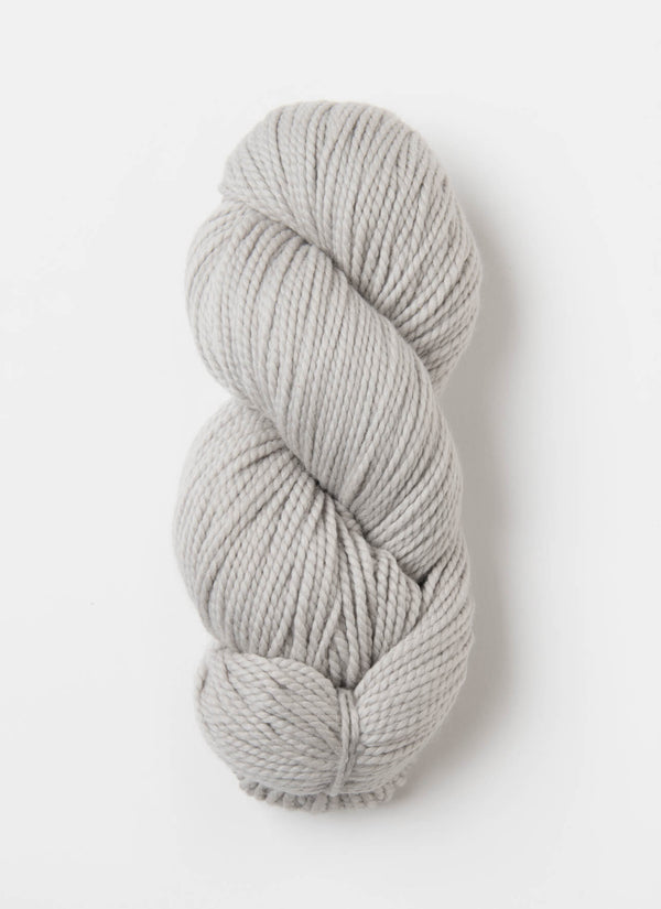 Blue Sky Fibers Extra Alpaca Merino Aran yarn in soft blue, showing thick, cozy alpaca and merino wool fibers.