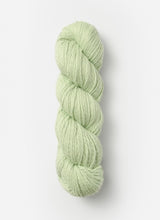 Blue Sky Alpacas Worsted Organic Cotton in solid blue sky color, showcasing soft, smooth yarn with a twisted fiber appearance.