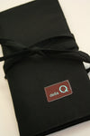 Della Q interchangeable needle case for sewing needles, black fabric with clear compartments, compact and organized design