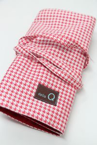 Della Q double interchangeable needle case with multiple compartments, designed for organizing knitting needles and accessories.