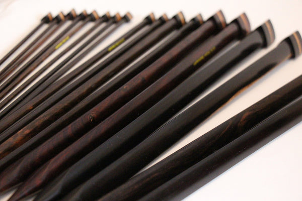 ZEN© Knitting Needles - Triangular Single Point Rosewood Knitting Needles