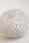 Galler Yarn Belangor French Angora yarn ball in soft white, showcasing its smooth, fluffy texture and fine angora fibers.