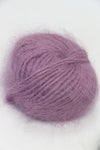 Galler Yarn Belangor French Angora yarn in rich aubergine color, showcasing soft, luxurious angora fibers.