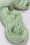 Close-up of Jade Sapphire Sylph linen and cashmere yarn skein showing soft, lightweight fibers in natural beige and cream tones.