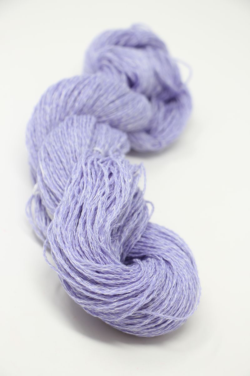 Close-up of Jade Sapphire Sylph Linen & Cashmere Yarn in pale octopus color, showcasing soft, luxurious fiber texture.