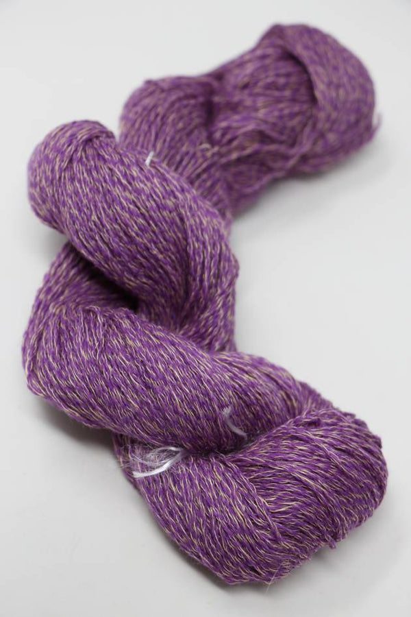 Jade Sapphire Sylph linen and cashmere yarn skein in soft natural colors, showcasing luxurious fiber blend and fine texture.