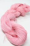 Jade Sapphire Sylph linen and cashmere yarn in coral goddess color, showcasing soft, luxurious fiber blend for knitting or weaving.