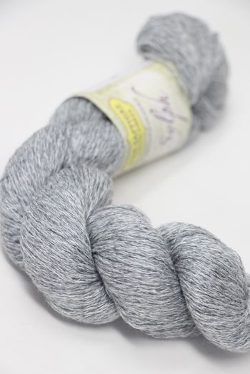 Soft Jade Sapphire Sylph linen and cashmere yarn in Breeze color, showcasing smooth, lightweight fiber with a luxurious texture.