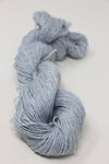 Jade Sapphire Sylph linen and cashmere yarn in soft blue, showcasing the luxurious blend of cashmere and linen fibers.