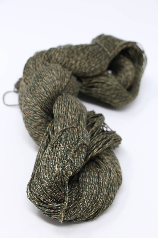 Jade Sapphire Sylph linen and cashmere yarn in grackle color, showcasing soft, luxurious fibers for knitting or weaving projects.