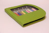 KnitPro Knitters Pride Waves crochet hook set with colorful ergonomic needles in a green color scheme for knitting and crochet projects.
