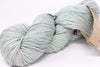 Silver-green Madelinetosh Tosh DK yarn ball with label, showcasing the soft, lightweight wool for knitting or crochet projects.