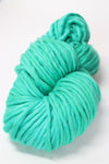Malabrigo Rasta merino wool yarn in Bahamas Green, showcasing thick, soft, hand-dyed yarn with vibrant green hues.