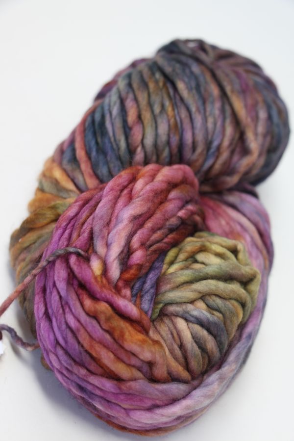 Malabrigo Rasta Merino Wool Yarn in Piedras with vibrant, thick, and soft colorful fiber strands for knitting or crochet projects.