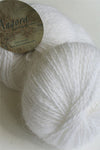 White Plymouth Angora Yarn ball, soft and fluffy knitting yarn made from angora fiber, perfect for cozy knitting projects.