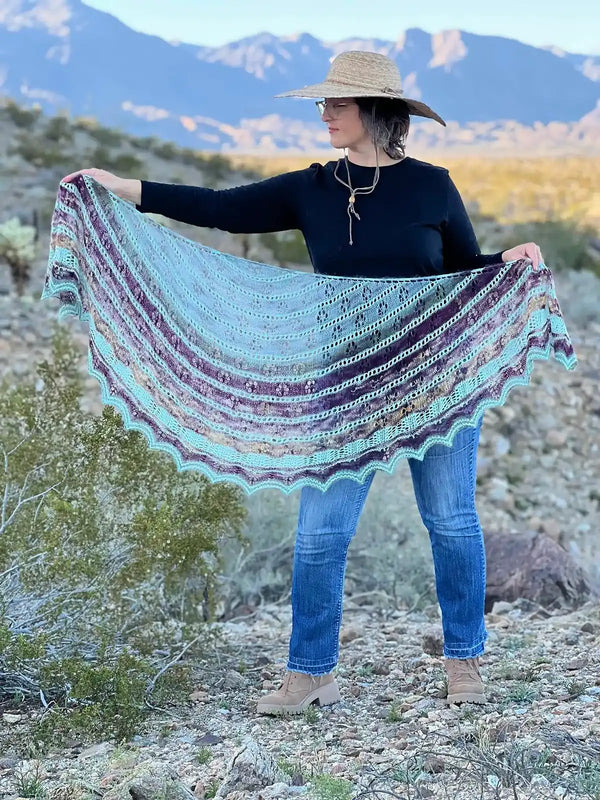 Artyarns - Inspiration Club - March 2023 - Sierra Bloom Romantic Shawl Kit