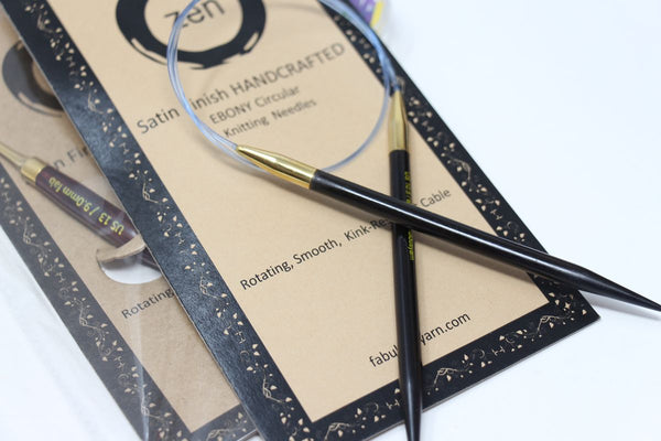 ZEN Ebony Circular Knitting Needles - 16 Inch Length