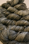 Zen Yarn Garden Serenity 20 fingering weight yarn in greywolf color, showcasing soft, variegated yarn with subtle color blending.