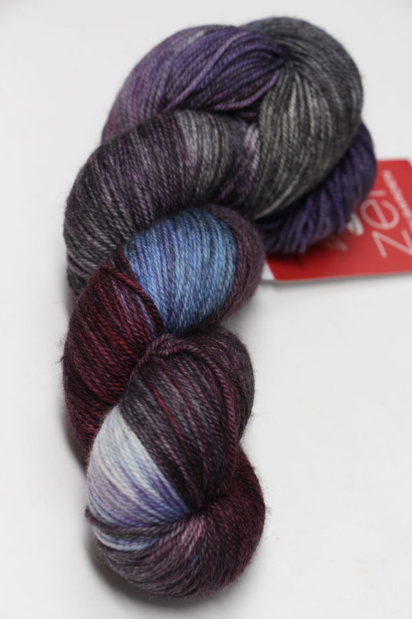 Fingering weight yarn Zen Yarn Garden Serenity 20 in Diamond Dust colorway, showcasing soft, luxurious fibers and vibrant hue.