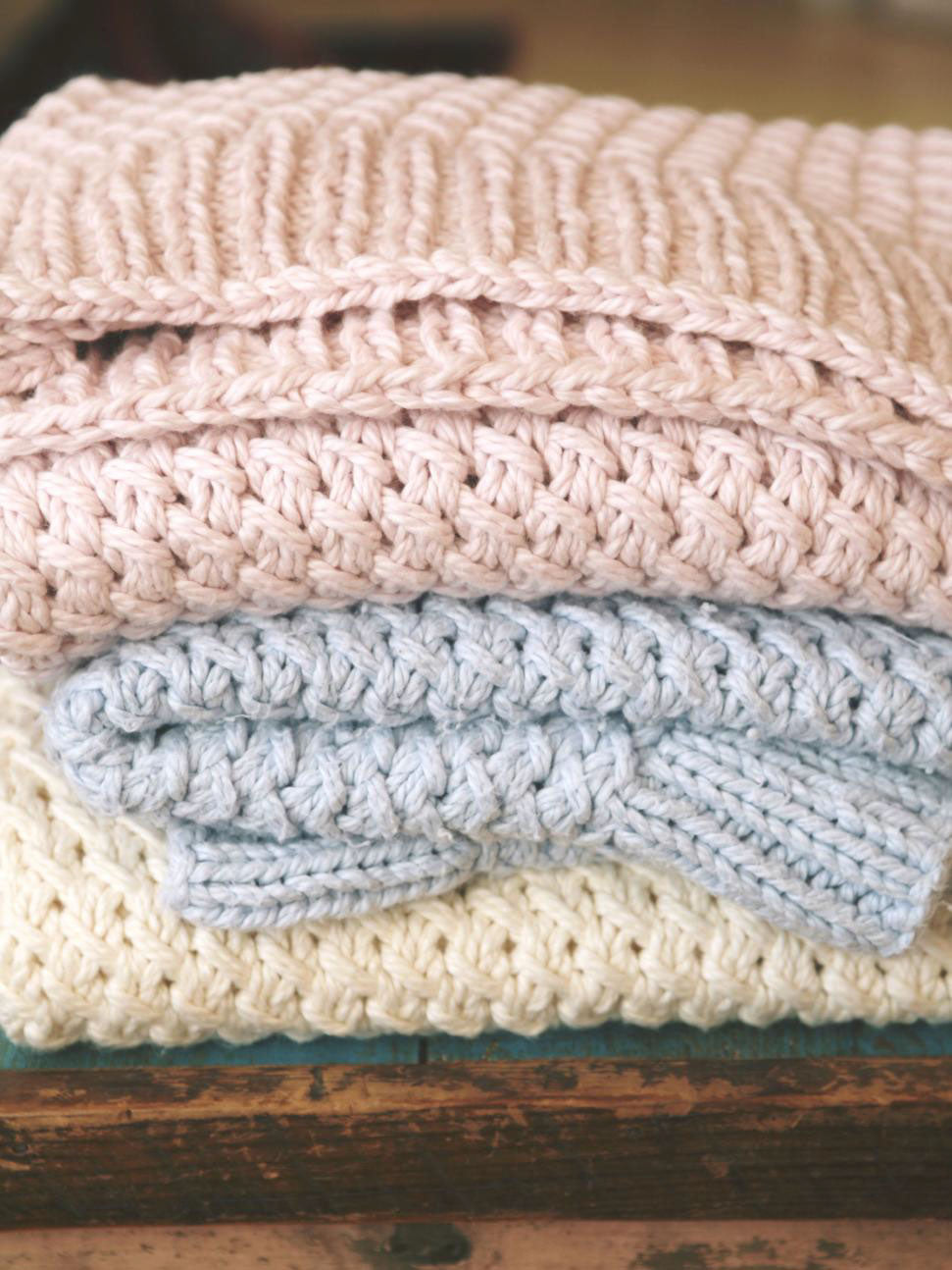 Blue Sky Fibers - Knit kit | Mac & Me Lattice Baby Blanket (Organic Cotton Worsted)