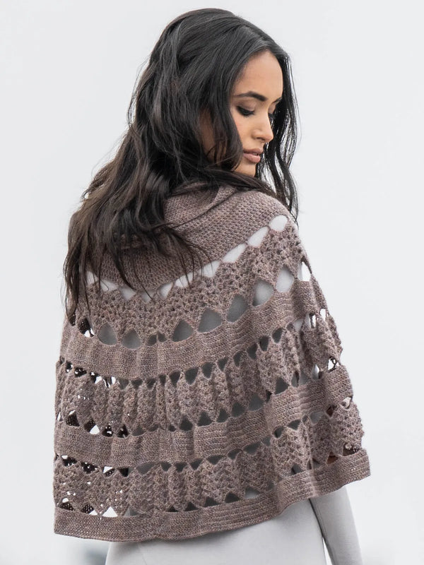 Blue Sky Fibers | Nocturne Capelet Knit Kit | Woolstok Light Yarn