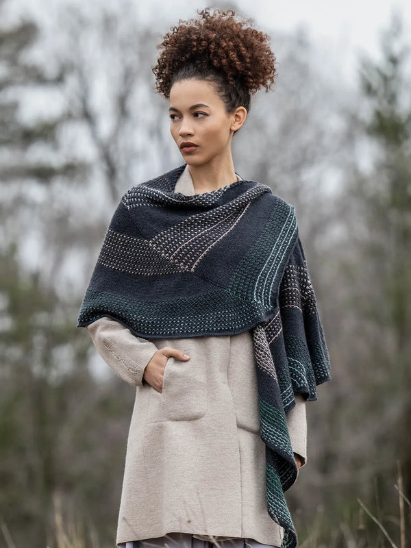 Blue Sky Fibers | Metalico & Skyland | Tranquil Waters Shawl