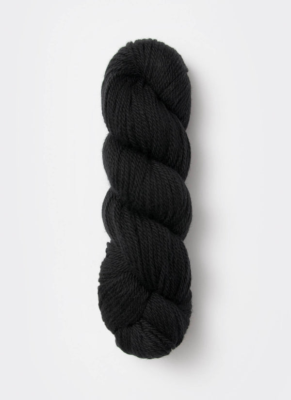 Blue Sky Fibers Sweater Worsted Superwash knitting yarn in soft wool and cotton blend, shown in a skein with vibrant blue color.