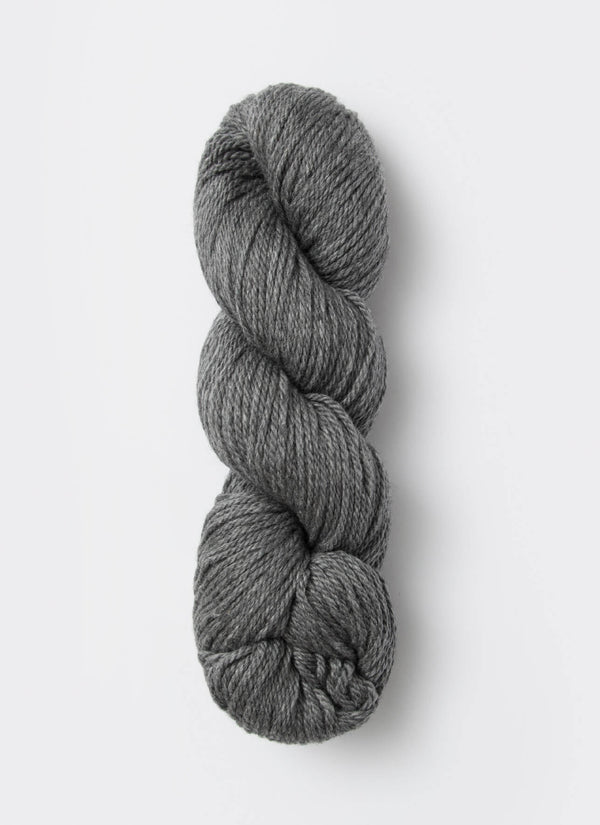 Blue Sky Fibers Sweater Worsted Superwash knitting yarn in soft blue, showcasing the wool and cotton blend for knitting projects.