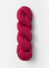 Blue Sky Fibers Sweater Worsted Superwash knitting yarn in soft blue, featuring wool and cotton blend, displayed in a close-up image.