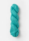 Blue Sky Fibers Sweater Worsted Superwash knitting yarn in soft wool and cotton blend, shown in a skein with vibrant blue color.